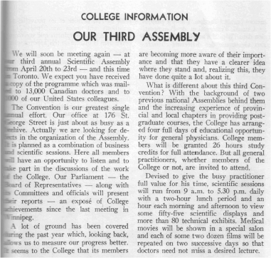 3e assemblée scientifique annuelle, du 20 au 23 avril, 1959