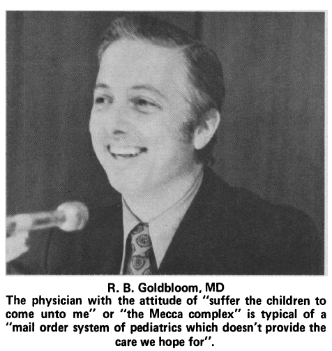 Dr R. B. Goldbloom prend la parole à la 8e assemblée scientifique conjointe des sections des provinces maritimes, 1973
