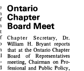 Ontario Chapter Annual Scientific Assembly, 1971