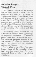 Ontario Chapter holds 3rd annual Clinical Day, 1958