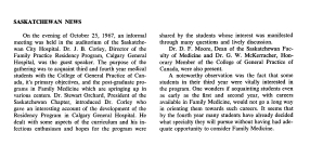 Dr J. B. Corley discute du Collège de médecine générale du Canada, 1967